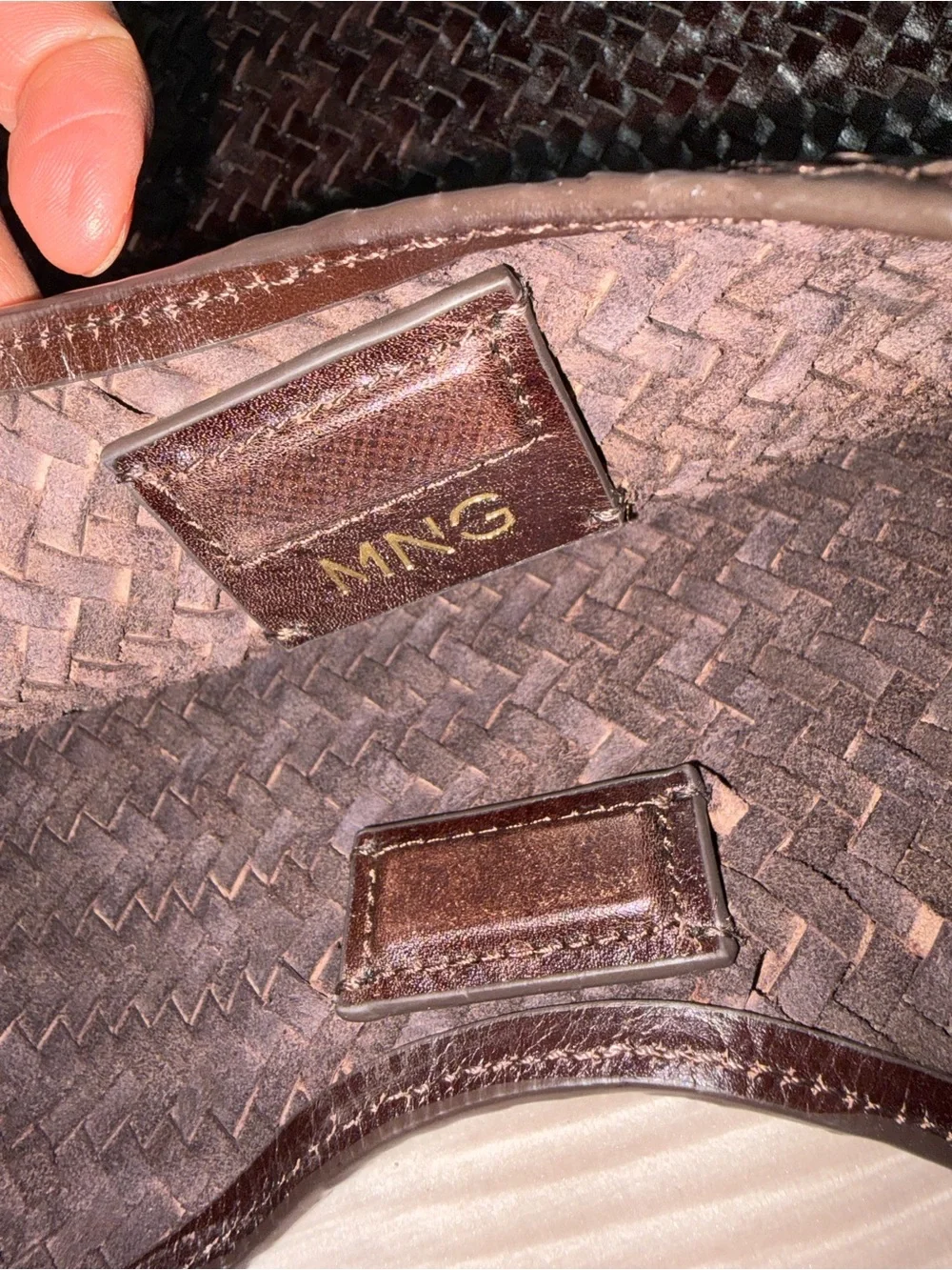 Mango  Dark brown Woven Hobo Bag - Women